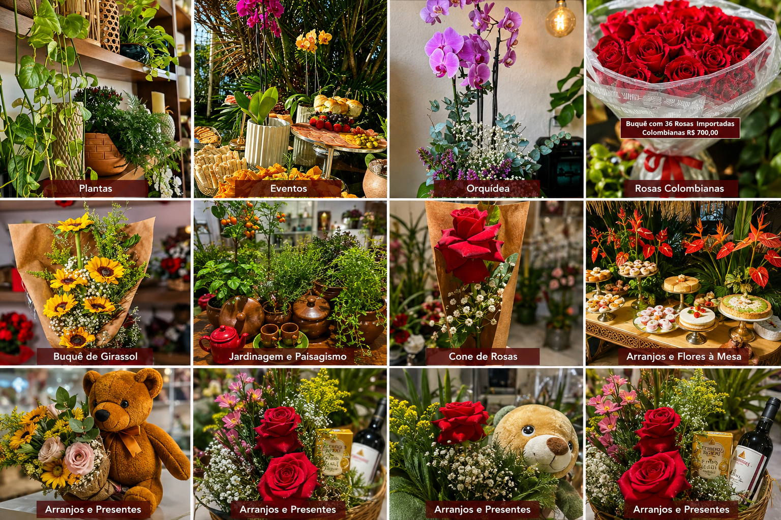Coleção floral Flores à mesa